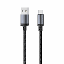 Mobia punottu kaapeli USB-A -> USB-C, 30W, 480 Mbps, 2m, musta