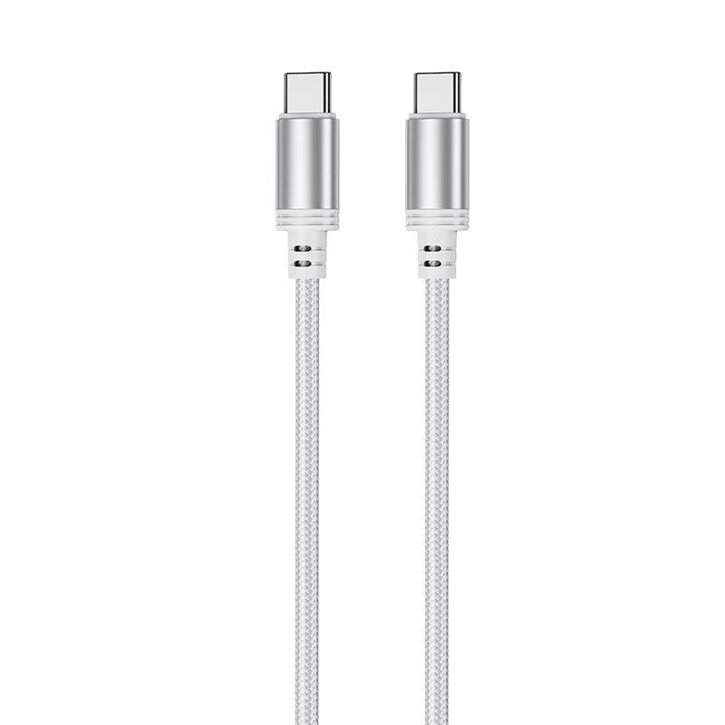 Mobia punottu kaapeli USB-C -> USB-C, 30W, 480 Mbps, 2m, valkoinen